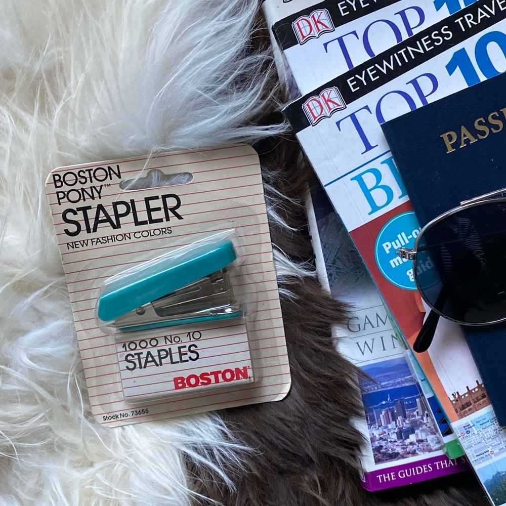 BOSTON Pony Vintage Retro Mini Teal 1980’s Stapler New in Package